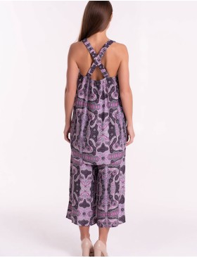 Комплект из вискозы майка туника и штаны кюлоты Mia-Mia ALBA 16507, Цвет: cиреневый, Размеры: S, изображение 5