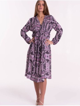 Платье с завышенной талией вискоза Mia-Mia ALBA 16508, Цвет: cиреневый, Размеры: S, изображение 4