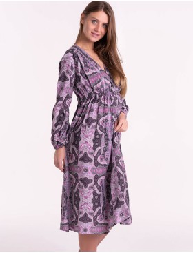 Платье с завышенной талией вискоза Mia-Mia ALBA 16508, Цвет: cиреневый, Размеры: S, изображение 6