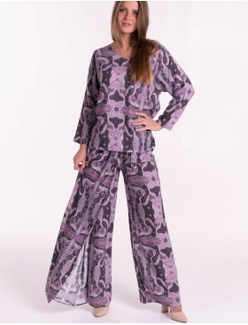 Комплект из вискозы туника и брюки с запахом Mia-Mia ALBA 16517, Цвет: cиреневый, Размеры: S, изображение 6