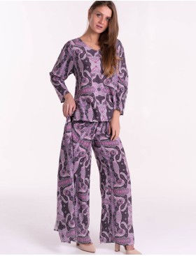 Комплект из вискозы туника и брюки с запахом Mia-Mia ALBA 16517, Цвет: cиреневый, Размеры: S, изображение 8