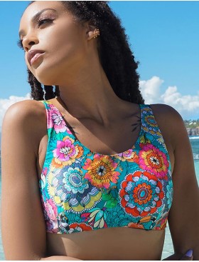 Купальный лиф-топ UNICONF CBB225 V1 GARDEN OF DELIGHTS, Цвет: голубой, Размеры: S