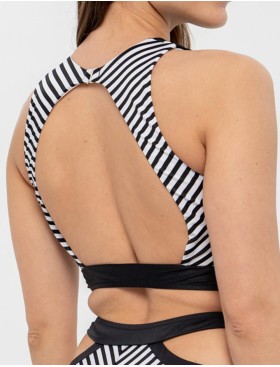 Верх купальника UNICONF CBB233 V1 SPICY STRIPES, Цвет: черно-белый, Размеры: L, изображение 2
