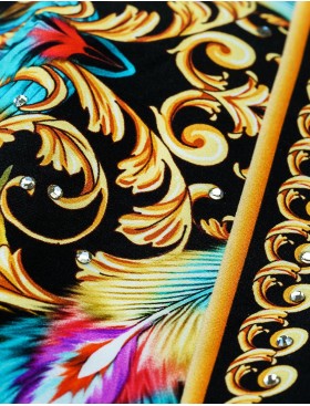 Закрытый купальник с ярким принтом и кристаллами UNICONF CBI190S V1 CRUISE PARTY, Цвет: черный, Размеры: 80B, изображение 3