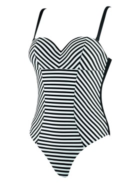 Закрытый купальник в полоску UNICONF CBI236 V1 SPICY STRIPES, Цвет: черно-белый, Размеры: 80B, изображение 4