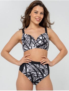 Черно-белый купальный лиф UNICONF CBS208 V1 GRAPHICAL MOOD, Цвет: черно-белый, Размеры: 100C, изображение 3