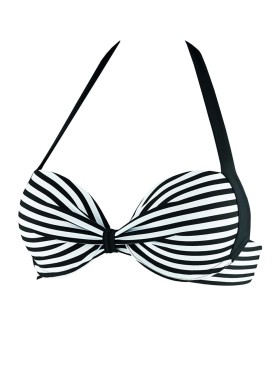 Полосатый купальный лиф пуш-ап UNICONF CBS231 V1 SPICY STRIPES, Цвет: черно-белый, Размеры: 70B, изображение 4