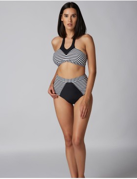 Купальный бюст-бандо в полоску CBS238 V1 SPICY STRIPES, Цвет: черно-белый, Размеры: XL, изображение 3