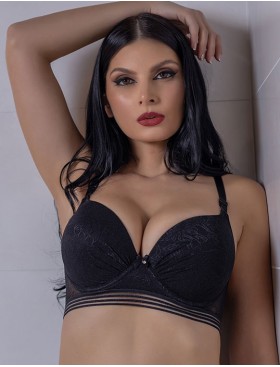 Бюстгальтер с пуш-ап гель и оригинальной спинкой Albina L TRIUMPH 1770 черный, Цвет: черный, Размеры: 70C, изображение 3