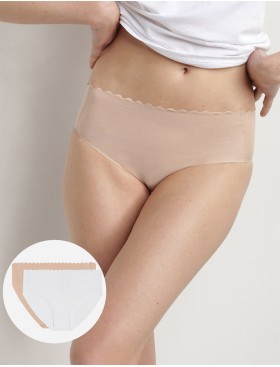 Набор трусов из хлопка Dim BODY TOUCH Cotton 0A6L (2 шт) телесный и белый, Цвет: телесный/белый, Размеры: XXS/XS
