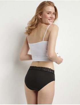 Набор трусов из хлопка Dim COTON FEMININE 4A94 (2 шт) черный, Цвет: черный/черный, Размеры: S/M, изображение 5