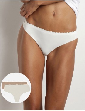 Набор трусиков стрингов Dim BODY TOUCH Microfiber 05DS (2 шт) перламутровый и телесный, Цвет: перламутровый/телесн, Размеры: L/XL