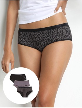 Набор хлопковых трусов брифов Dim LES POCKETS COTON 4C20 логотип - 3 штуки, Цвет: логотип, Размеры: L/XL