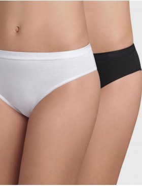 Набор трусиков из хлопка Dim COTTON BIO 4D97 черный и белый, Цвет: черный/белый, Размеры: S/M