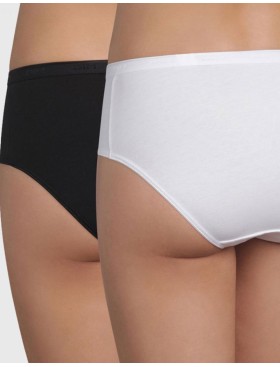 Набор хлопковых трусиков-макси Dim COTTON BIO 4D98 черный и белый, Цвет: черный/белый, Размеры: S/M, изображение 6