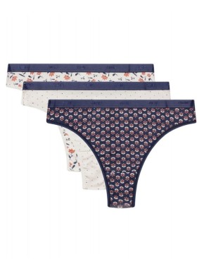 Набор хлопковых стрингов Dim LES POCKETS COTON 4C19 цветочный - 3 штуки, Цвет: цветочный, Размеры: XXS/XS, изображение 2