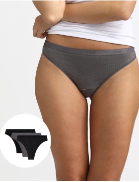 Набор хлопковых стрингов Dim LES POCKETS COTON 4C19 логотип - 3 штуки, Цвет: логотип, Размеры: S/M