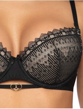 Бюстгальтер балконет пуш-ап MAT MARION bezowo-czarny M-3539-11, Цвет: черный, Размеры: 65D, изображение 4