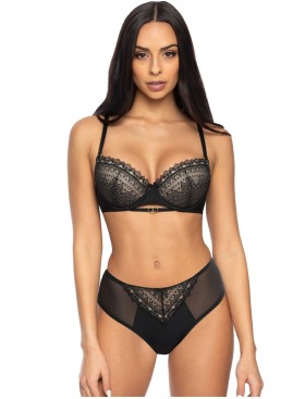 Бюстгальтер балконет пуш-ап MAT MARION bezowo-czarny M-3539-11, Цвет: черный, Размеры: 65D, изображение 6