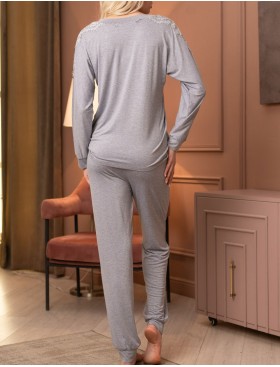 Пижама со штанами женская Mia-Amore CHRISTEL 1906, Цвет: cерый меланж, Размеры: S, изображение 2