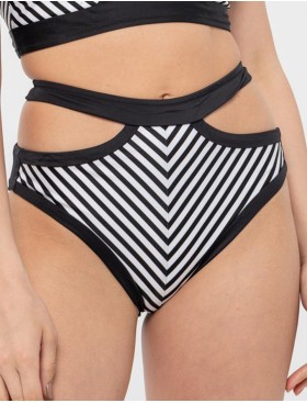 Высокие полосатые плавки UNICONF CBC233 V1 SPICY STRIPES, Цвет: черно-белый, Размеры: L