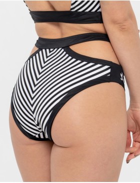 Высокие полосатые плавки UNICONF CBC233 V1 SPICY STRIPES, Цвет: черно-белый, Размеры: L, изображение 2