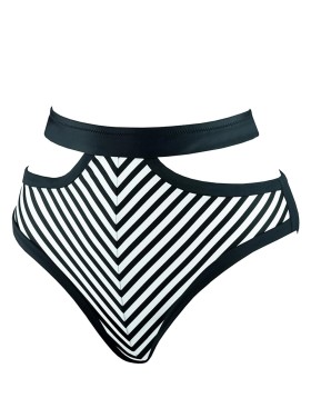 Высокие полосатые плавки UNICONF CBC233 V1 SPICY STRIPES, Цвет: черно-белый, Размеры: L, изображение 4