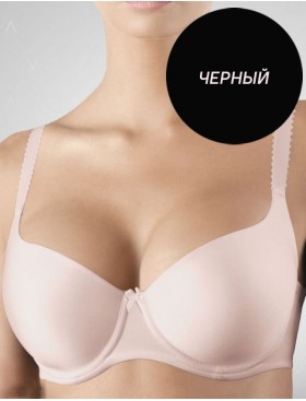 Бюстгальтер гладкий формованный VOVA VICTORIA V86224 черный, Цвет: черный, Размеры: 75B