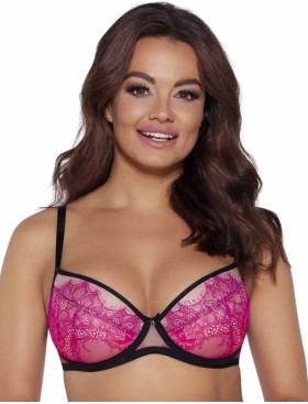 Бюстгальтер пуш-ап с розовым кружевом Ava AMBRE 2031 P-UP pink, Цвет: розовый, Размеры: 70E, изображение 3