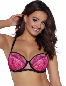 Бюстгальтер полупоролон с розовым кружевом Ava AMBRE 2032 PU pink, Цвет: розовый, Размеры: 90H, изображение 3