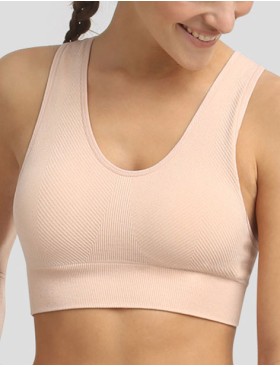 Спортивный бюстгальтер без застежки Dim SPORT 0BV8 розовый миндаль, Цвет: розовый миндаль, Размеры: XL