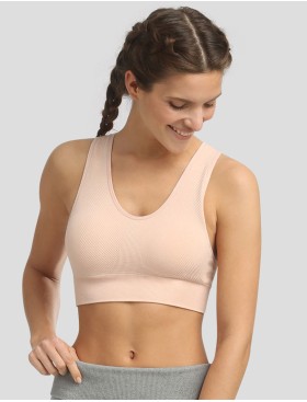 Спортивный бюстгальтер без застежки Dim SPORT 0BV8 розовый миндаль, Цвет: розовый миндаль, Размеры: XL, изображение 3