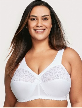 Хлопковый бюстгальтер без косточек Glamorise GI1001 белый, Цвет: белый, Размеры: 115D, изображение 3