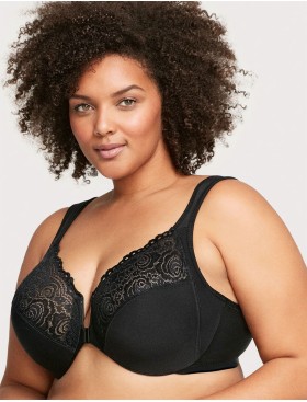 Бюстгальтер с застежкой спереди Glamorise GI1245 черный, Цвет: черный, Размеры: 90F, изображение 5