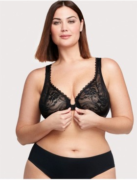 Бюстгальтер с застежкой спереди Glamorise GI9245 черный, Цвет: черный, Размеры: 90B, изображение 3
