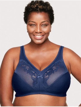 Бескаркасный бюстгальтер минимайзер Glamorise GI1003 темно-синий, Цвет: синий, Размеры: 90C, изображение 3