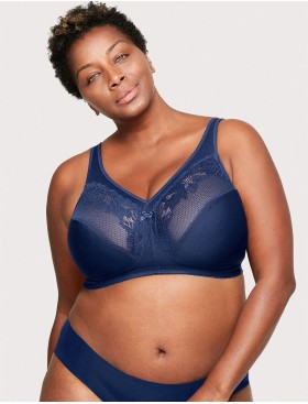 Бескаркасный бюстгальтер минимайзер Glamorise GI1003 темно-синий, Цвет: синий, Размеры: 90C, изображение 7