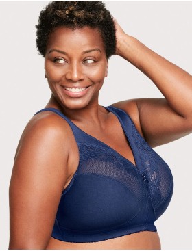 Бескаркасный бюстгальтер минимайзер Glamorise GI1003 темно-синий, Цвет: синий, Размеры: 90C, изображение 6