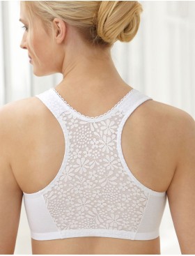 Мягкий бюстгальтер с застежкой спереди Glamorise GI1908 белый, Цвет: белый, Размеры: 75E/F, изображение 2