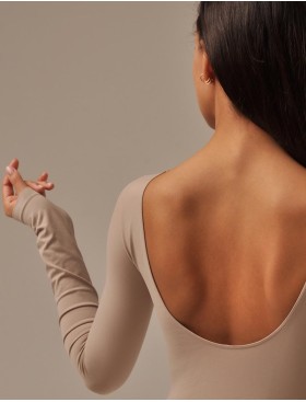 Боди с открытой спиной MY BO295 moon, Цвет: бежевый, Размеры: L, изображение 3