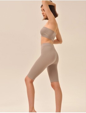 Велосипедки в рубчик MY PA829 moon, Цвет: бежевый, Размеры: L, изображение 3