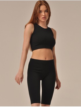 Велосипедки в рубчик MY PA829 nero, Цвет: черный, Размеры: M