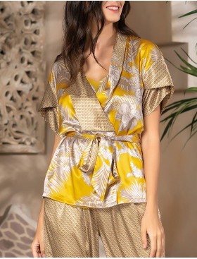 Атласный комплект тройка Mia-Amore AMARA 7228, Цвет: медовый, Размеры: L, изображение 6