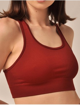 Топ спортивного кроя MY BR492 sangria, Цвет: темно-красный, Размеры: S