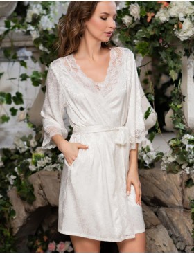 Халат-кимоно атласный Mia-Amore BEATRICE 2193, Цвет: молочный, Размеры: L/XL
