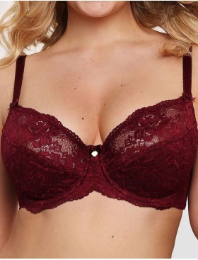 Мягкий кружевной бюстгальтер Senselle SUMMER ROSE LACE 12008 бургундское вино, Цвет: бургундское вино, Размеры: 90B