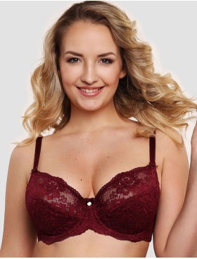 Мягкий кружевной бюстгальтер Senselle SUMMER ROSE LACE 12008 бургундское вино, Цвет: бургундское вино, Размеры: 90B, изображение 3