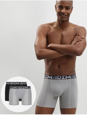 Удлиненные боксеры в наборе (2 шт) Dim 01N2 черный/серый, Цвет: черный/серый, Размеры: S