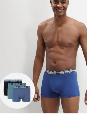 Трусы мужские боксеры в наборе (3 шт) Dim 01QU синий/зеленый/черный, Цвет: синий/зеленый/черный, Размеры: S