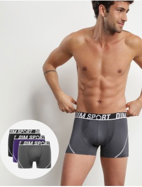 Трусы мужские боксеры в наборе (3 шт) Dim 08EW черный/серый/фиолетовый, Цвет: черный/серый/фиолето, Размеры: S